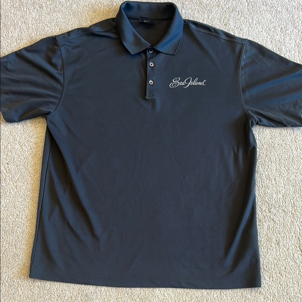 Men's Dark Gray Nike Golf Dri-fit Polo Shirt Size Large